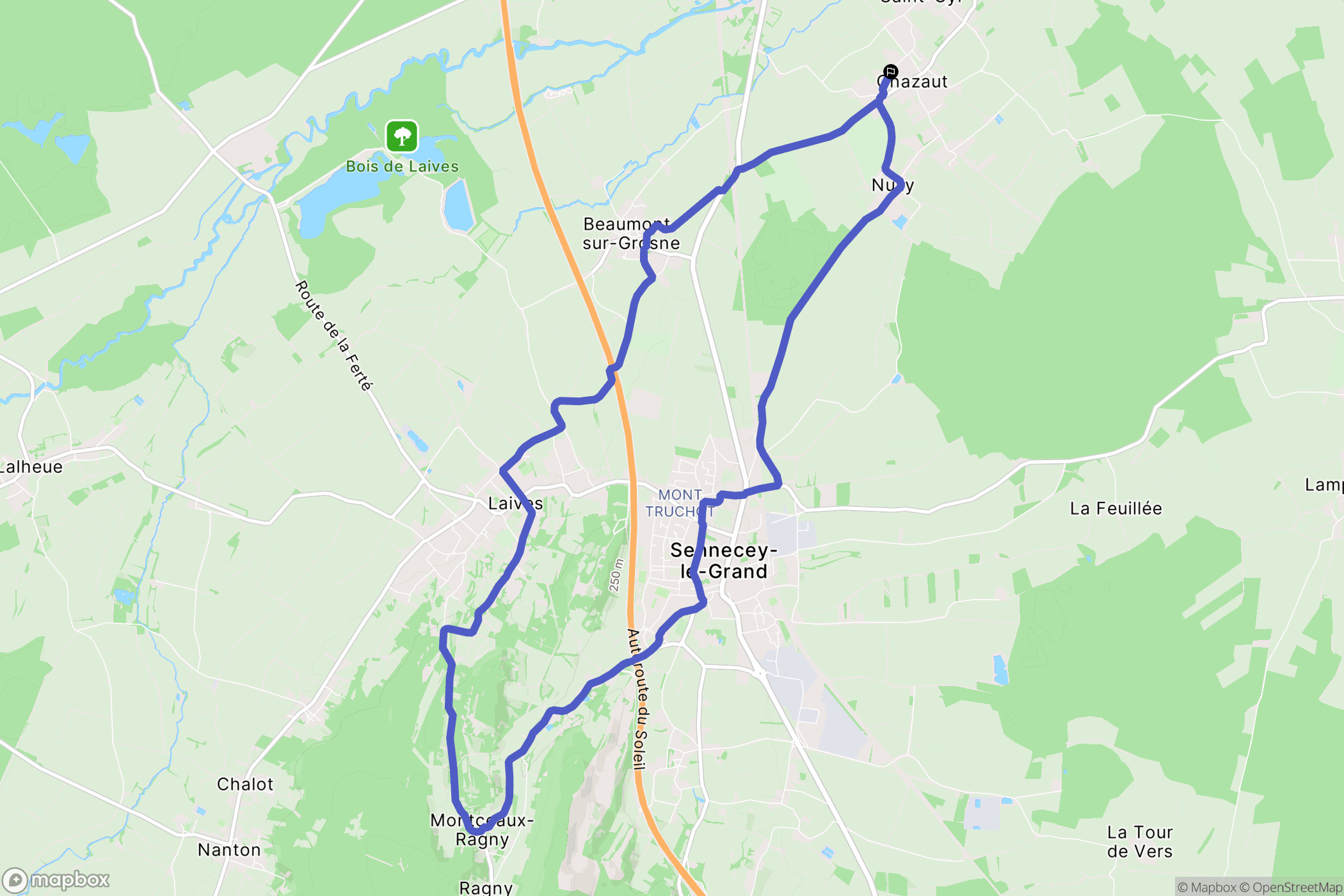 Saint-Cyr : carte du parcours de randonnée - France