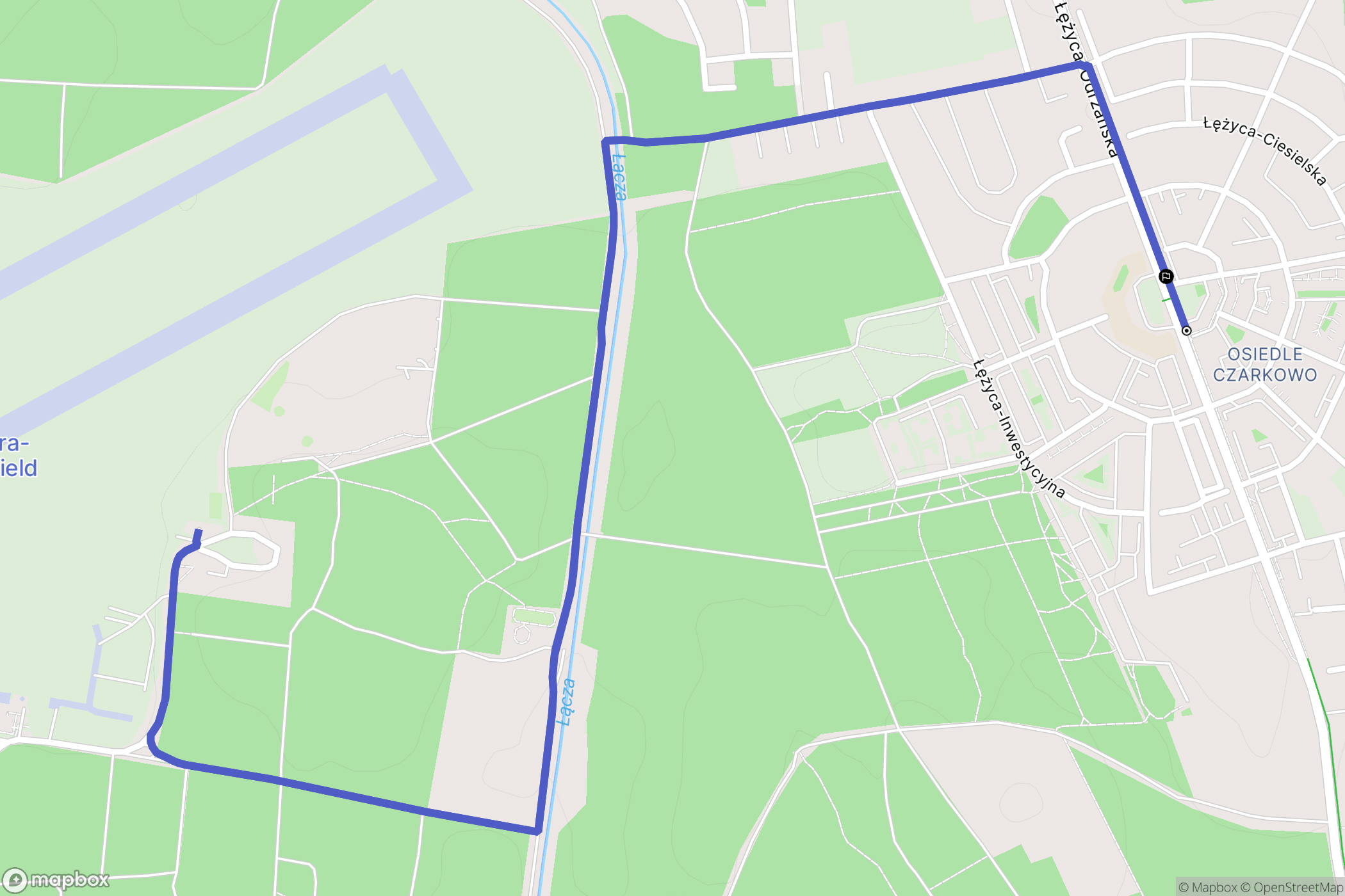 Zielona Góra: mapa trasy - Poland