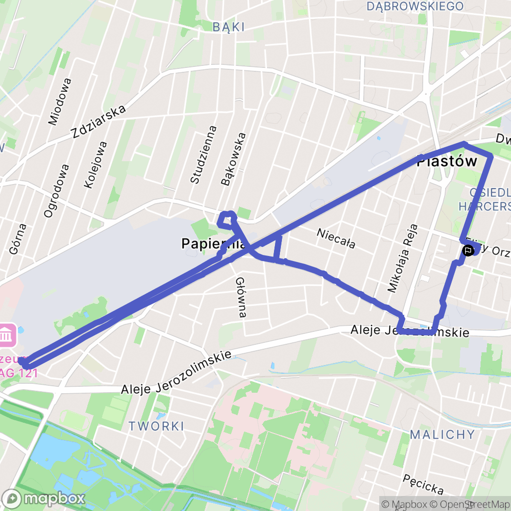 Piastów: mapa trasy - Poland