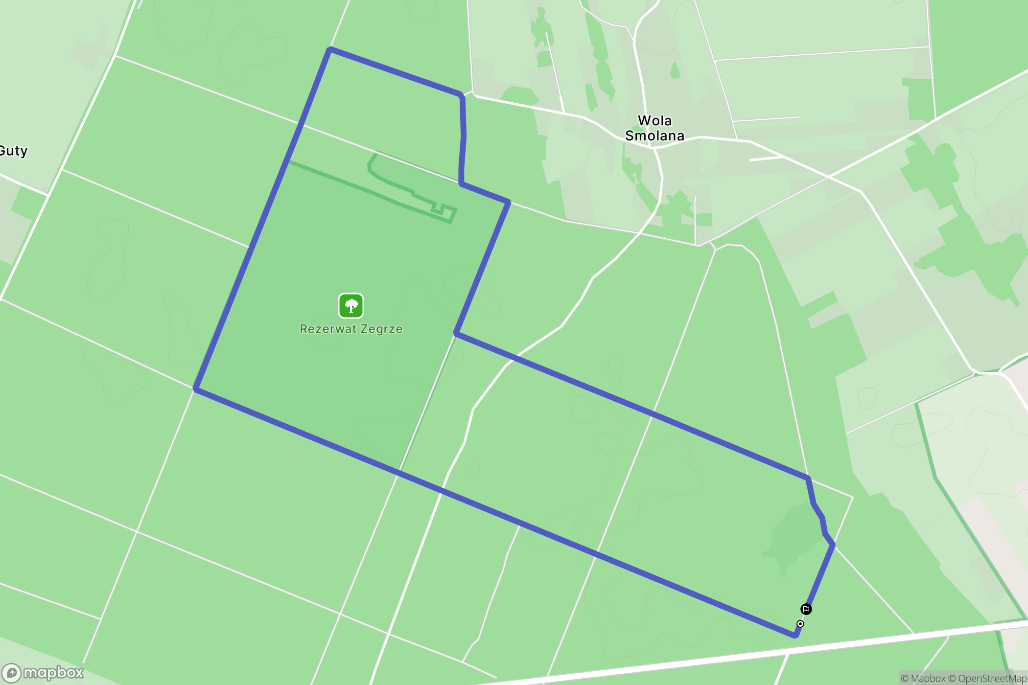 Wola Kiełpińska: mapa trasy - Poland