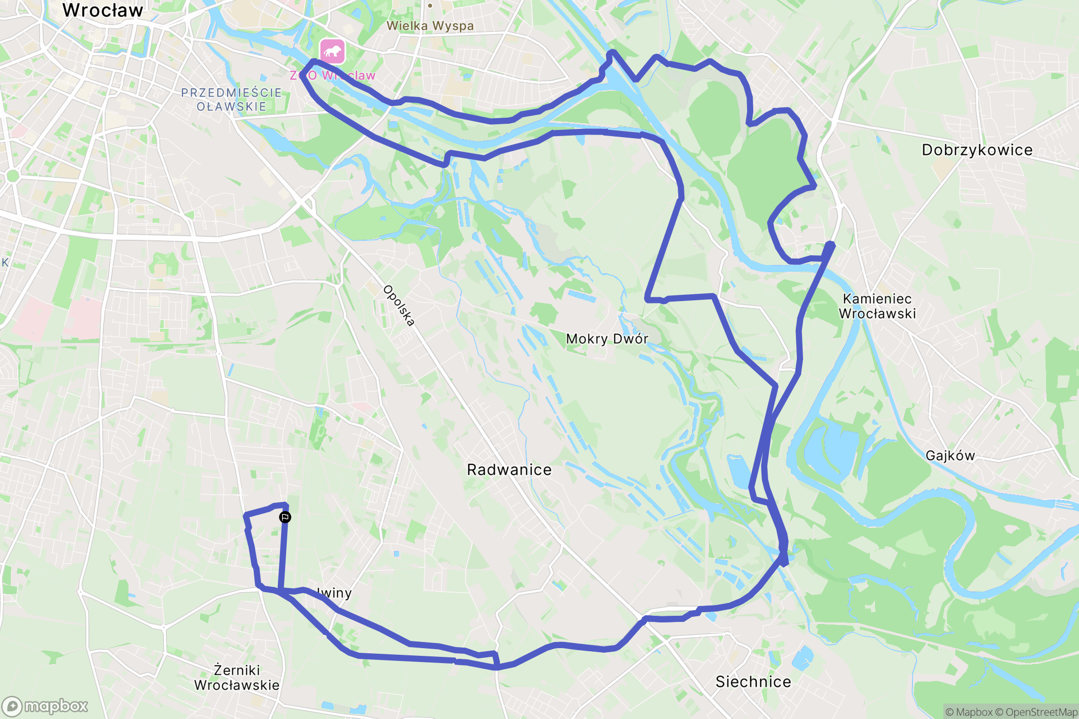 Wrocław: mapa trasy - Poland
