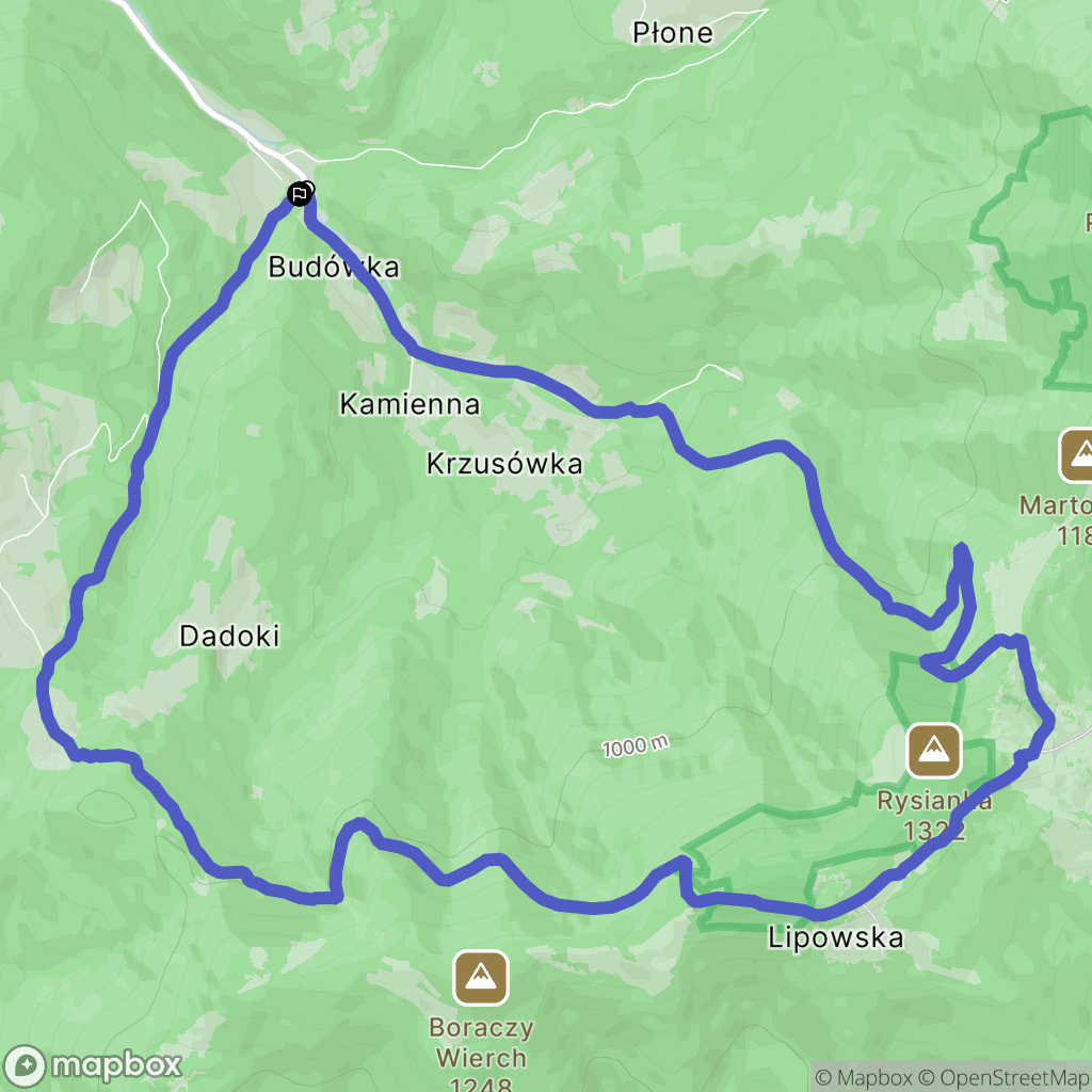 Żabnica: mapa trasy - Poland