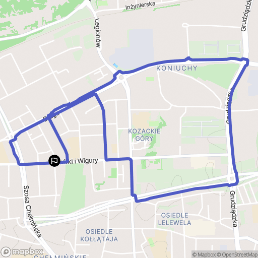 Toruń: mapa trasy - Poland