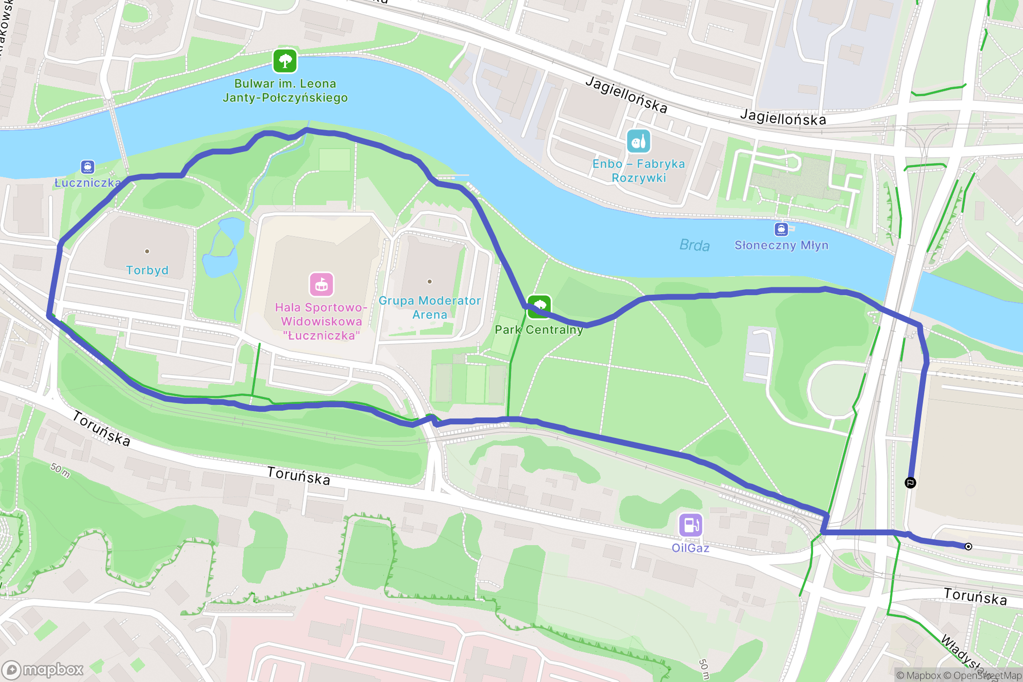 Bydgoszcz: mapa trasy - Poland