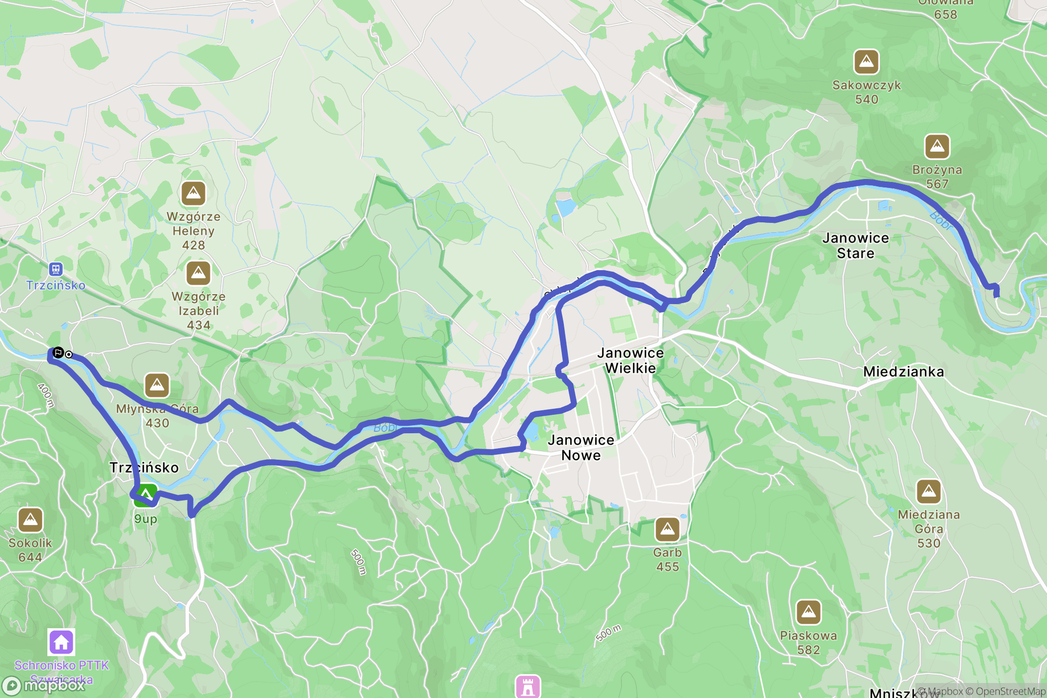 Trzcińsko: mapa trasy - Poland