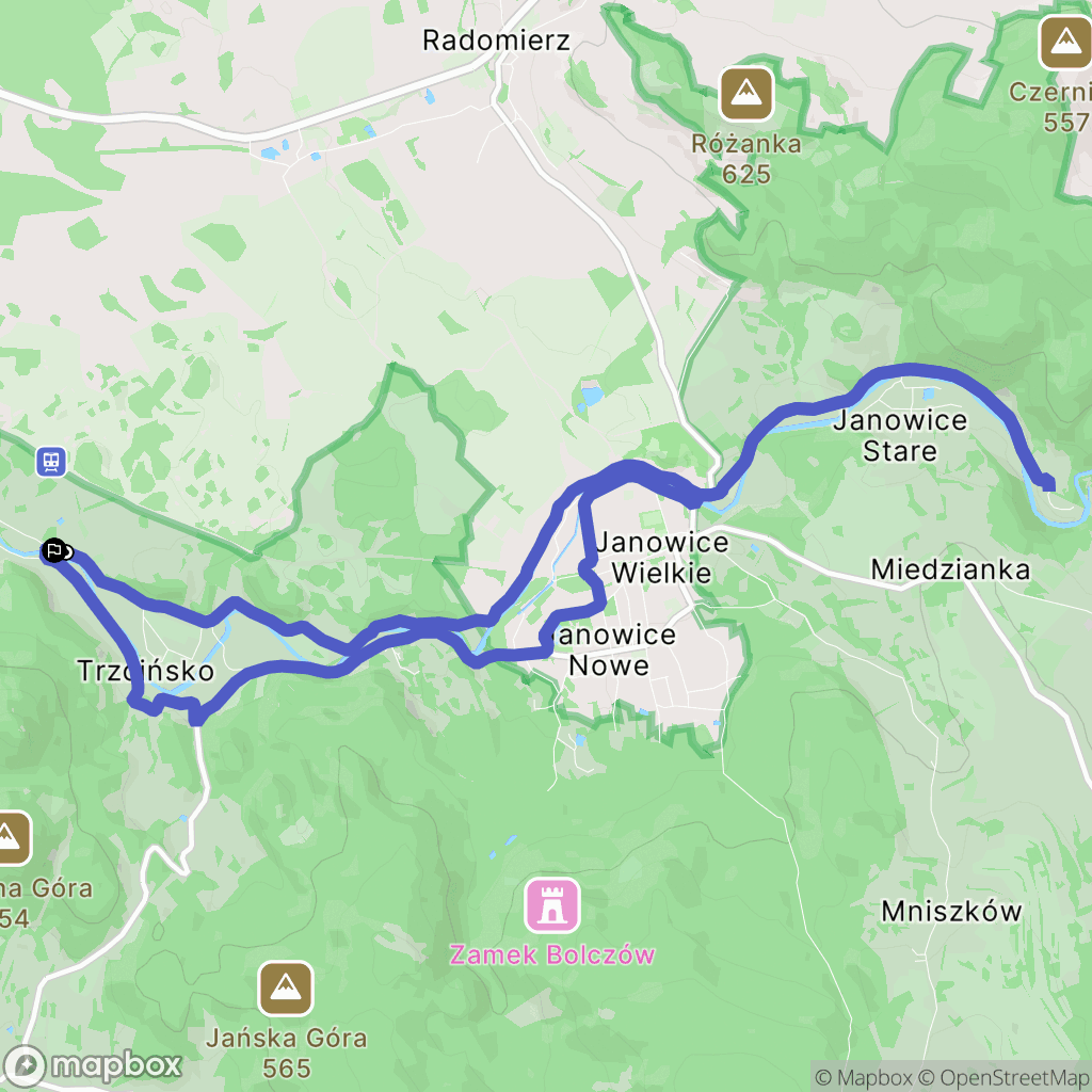 Trzcińsko: mapa trasy - Poland