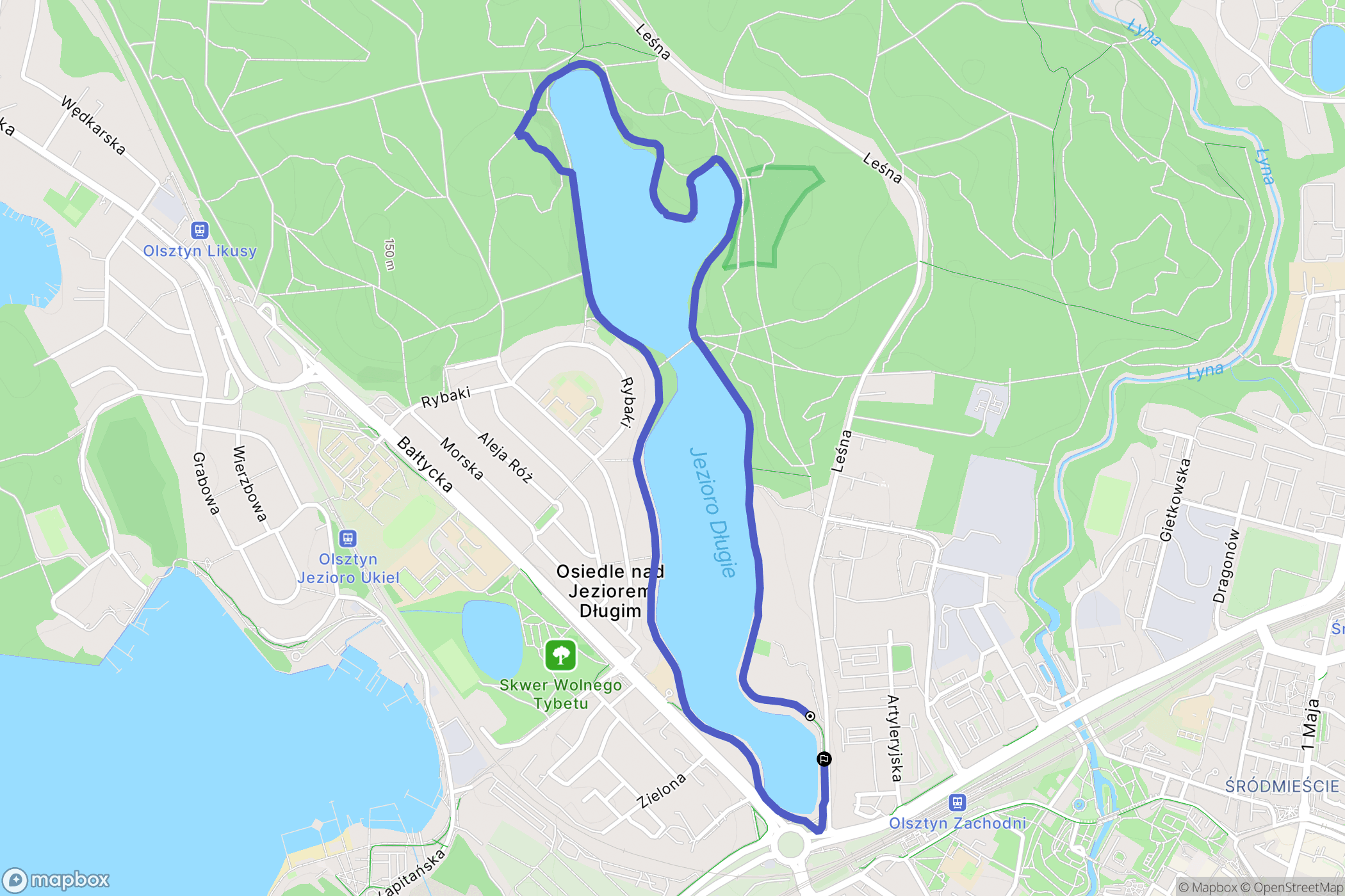 Olsztyn: mapa trasy - Poland