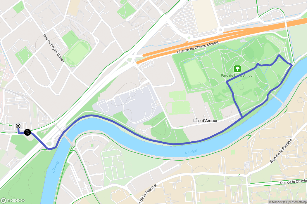 La Tronche : carte du parcours de randonnée - France