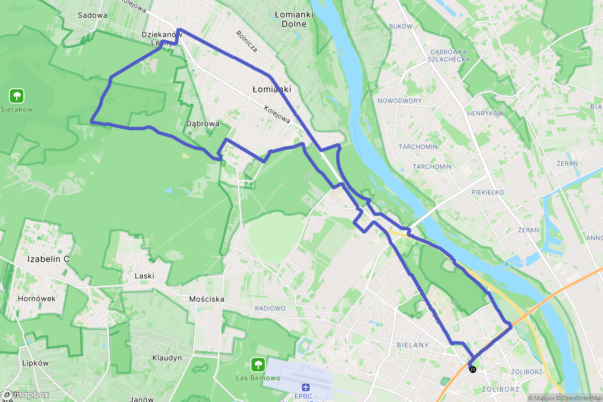 Warszawa: mapa trasy - Poland
