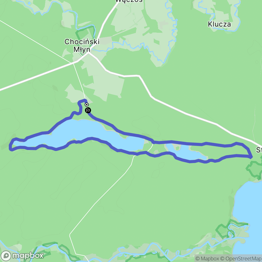 Chociński Młyn: mapa trasy - Poland