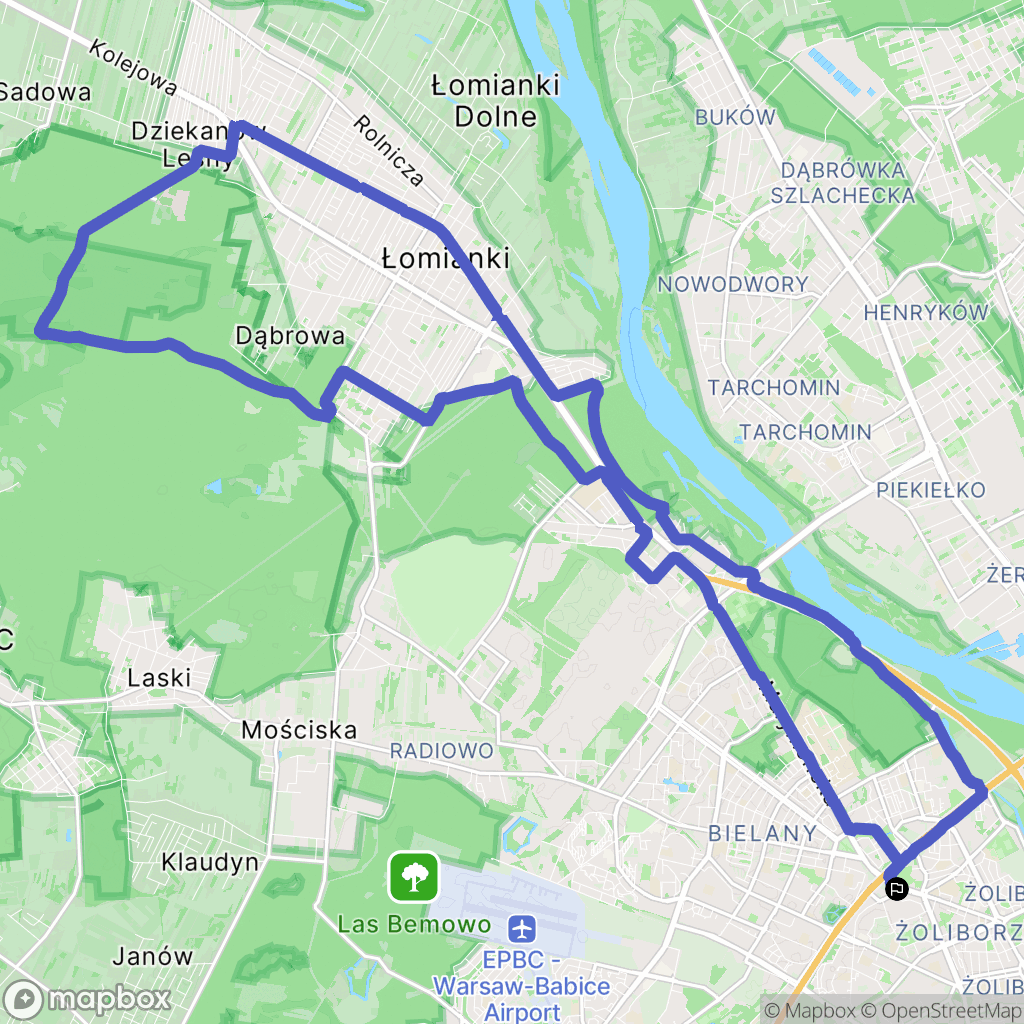 Warszawa: mapa trasy - Poland