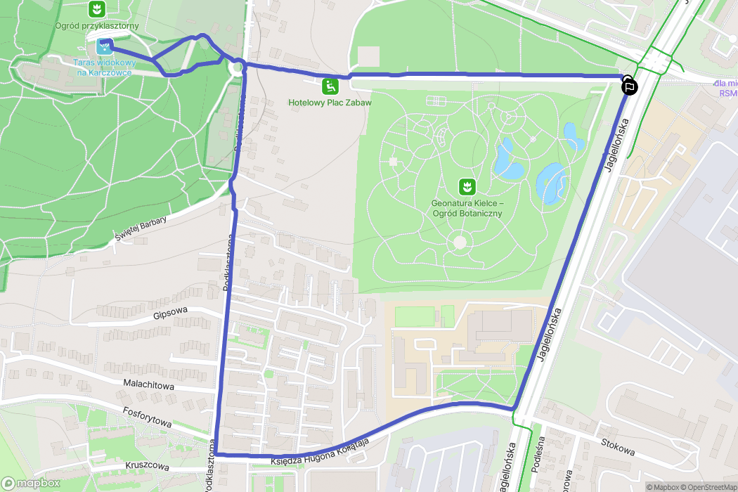 Kielce: mapa trasy - Poland