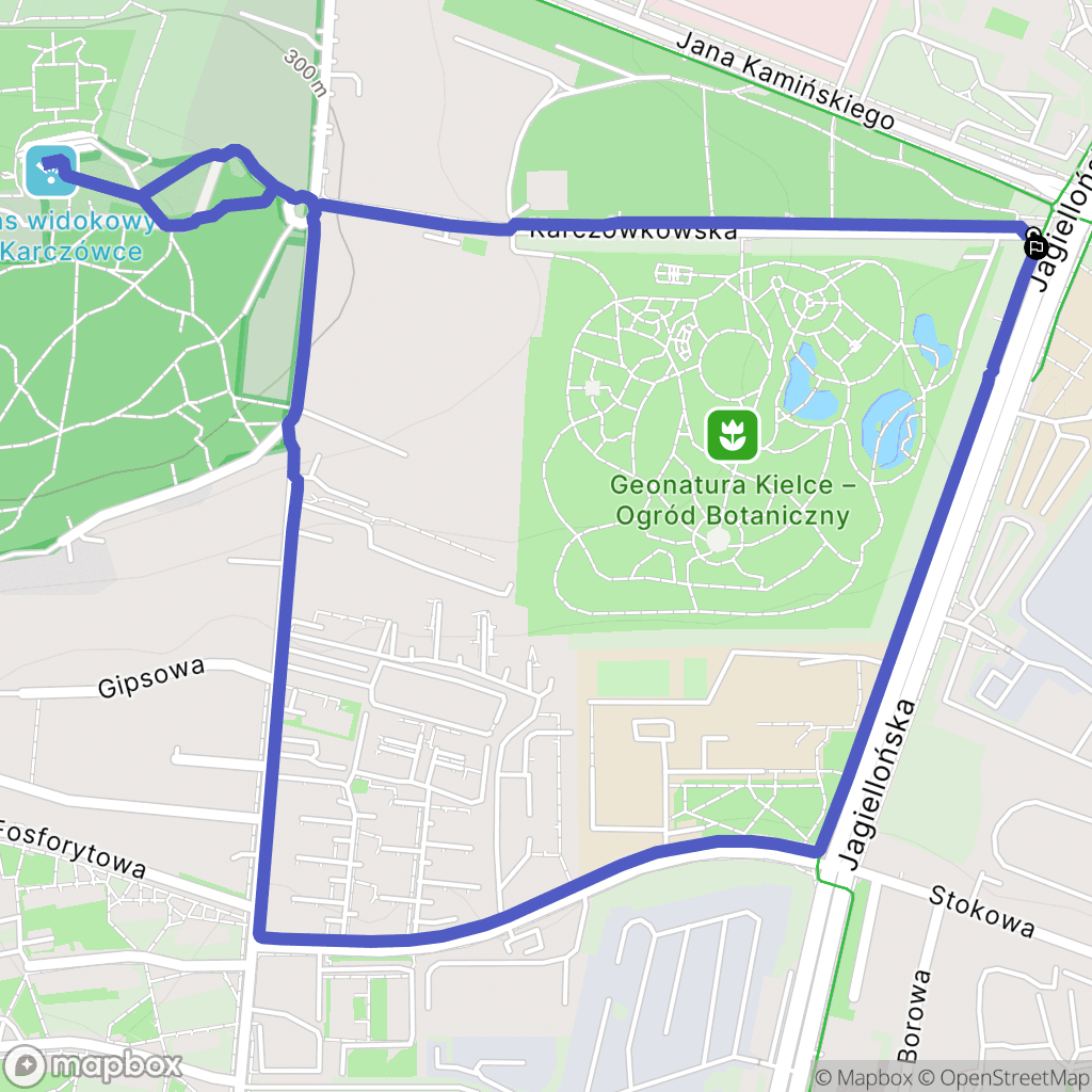 Kielce: mapa trasy - Poland