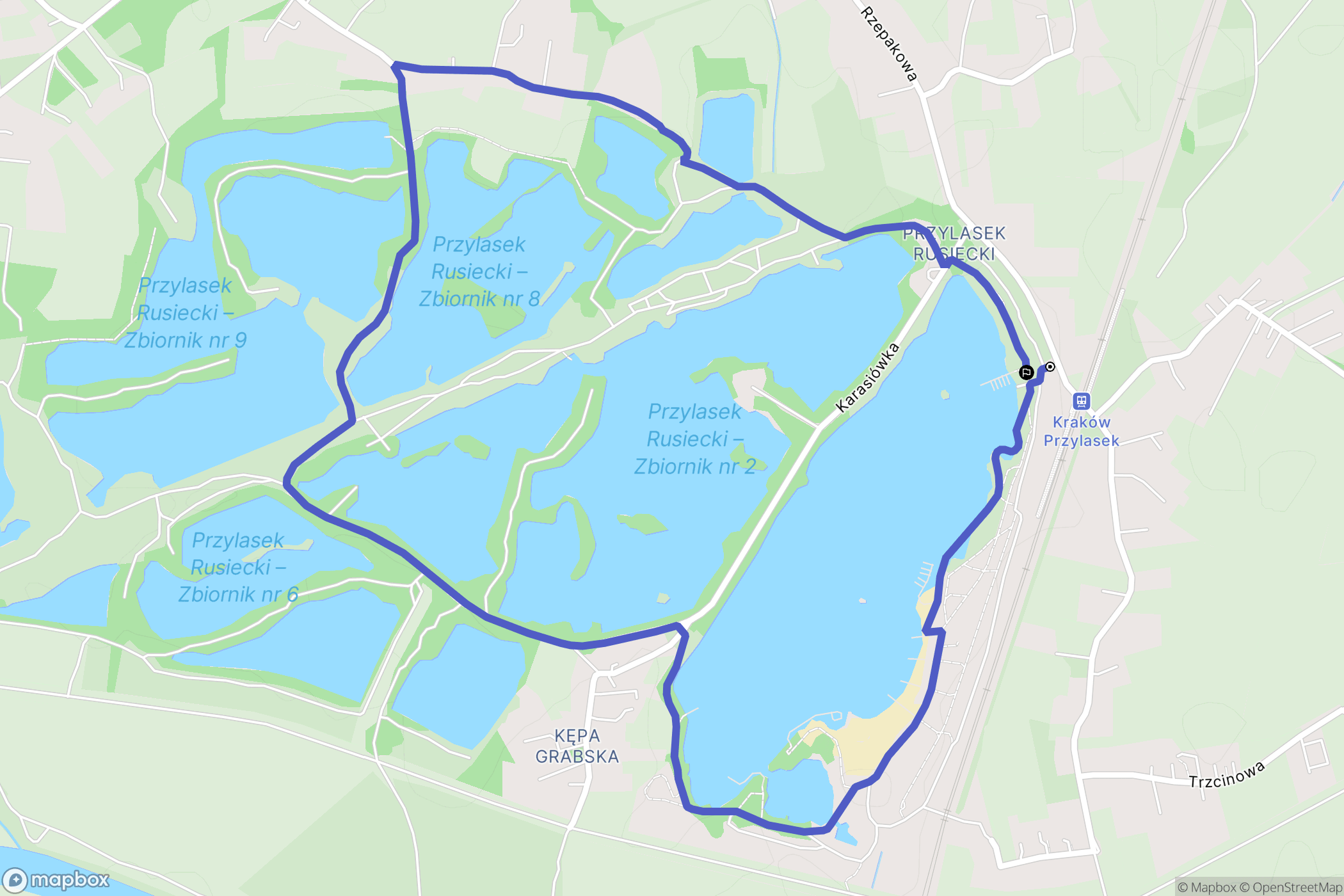 Kraków: mapa trasy - Poland