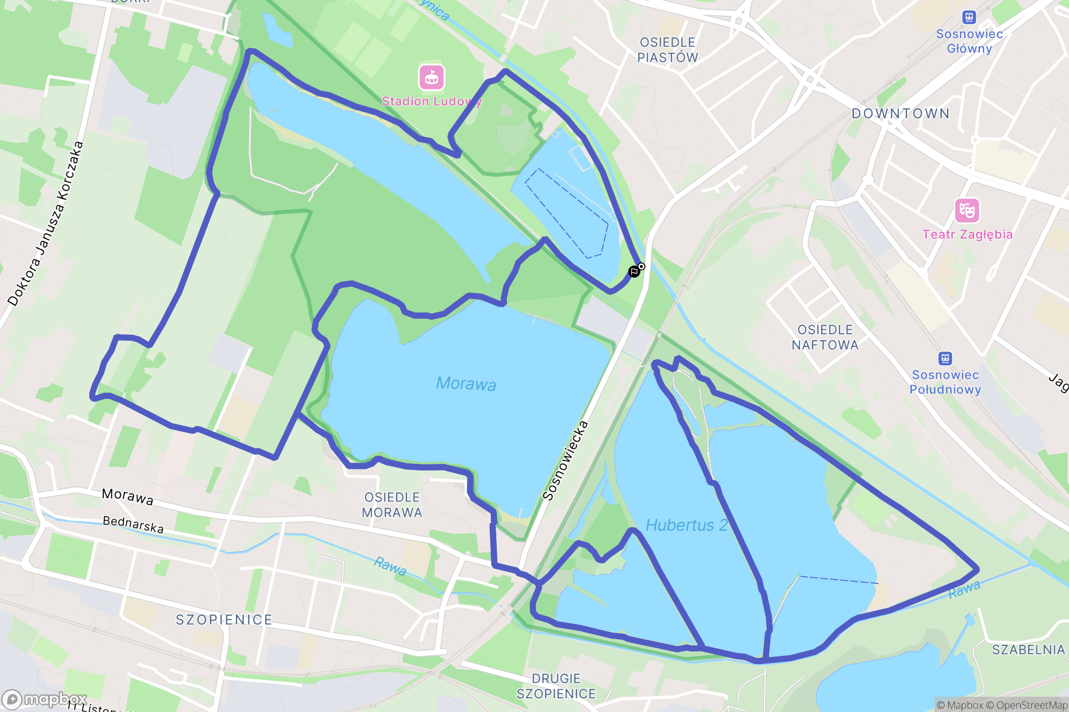 Sosnowiec: mapa trasy - Poland