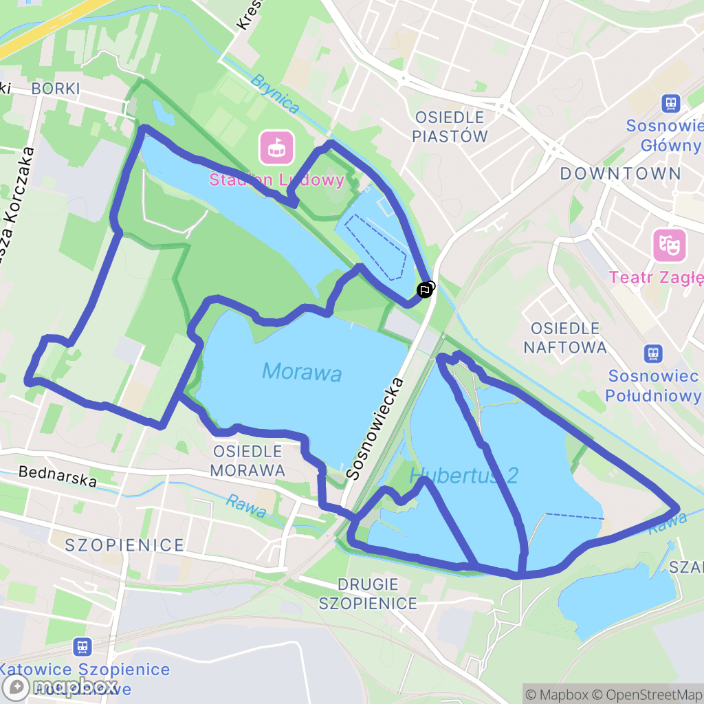 Sosnowiec: mapa trasy - Poland