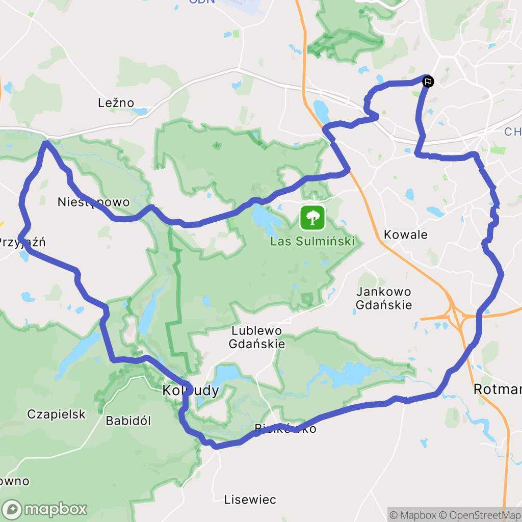 Gdańsk: mapa trasy - Poland