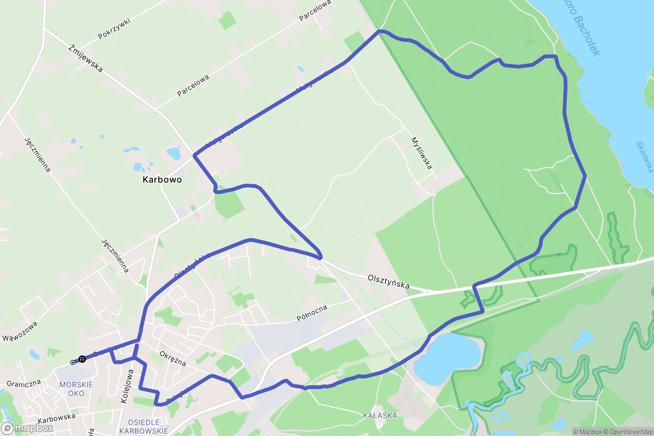 Brodnica: mapa trasy - Poland