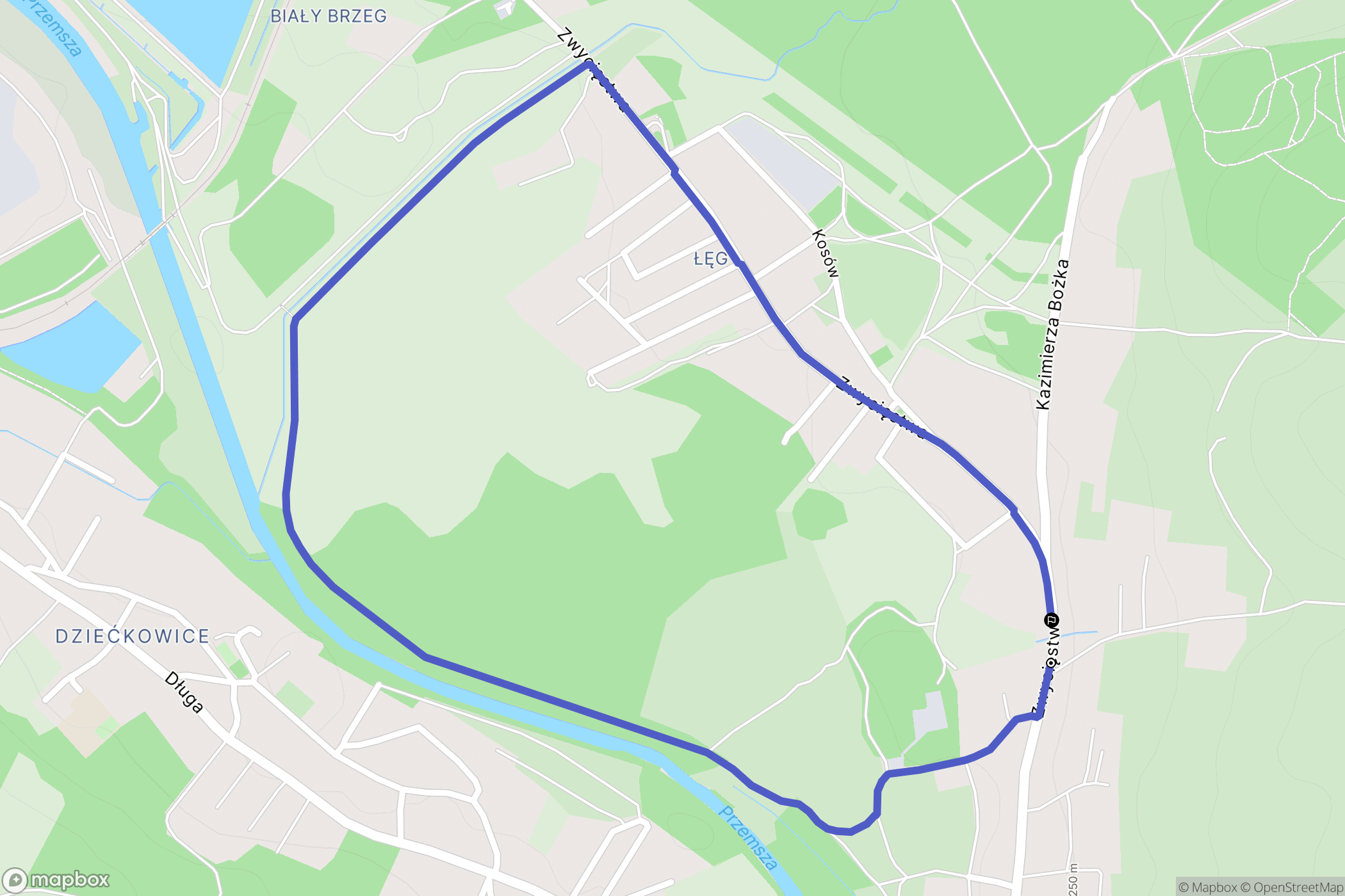 Jaworzno: mapa trasy - Poland