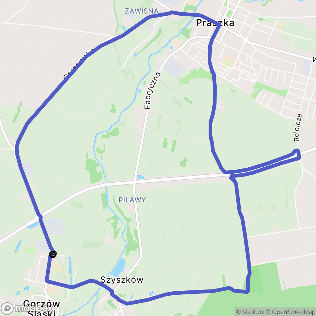 Gorzów Śląski: mapa trasy - Poland