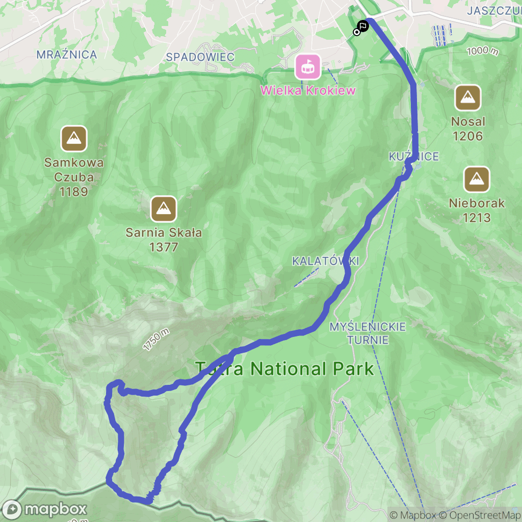 Zakopane: mapa trasy - Poland