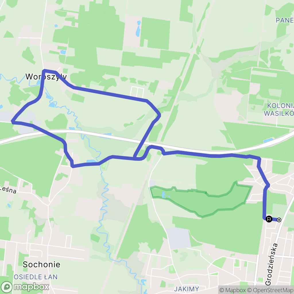 Wasilków: mapa trasy - Poland