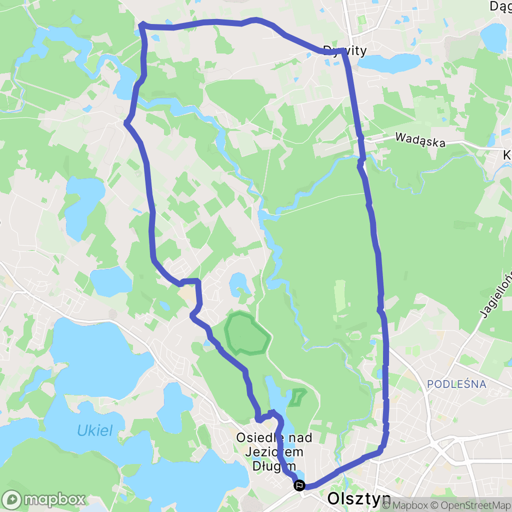 Olsztyn: mapa trasy - Poland