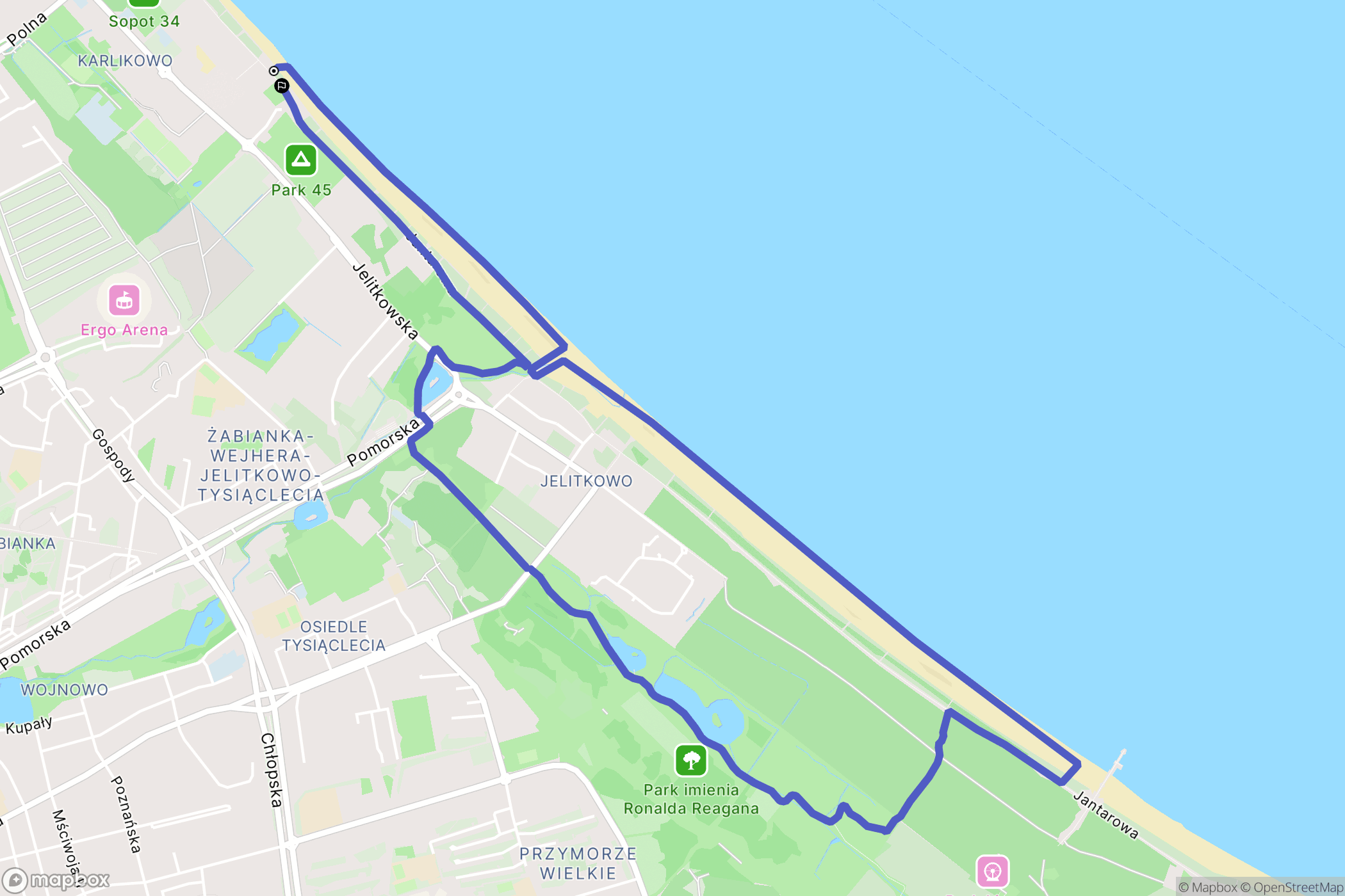 Sopot: mapa trasy - Poland