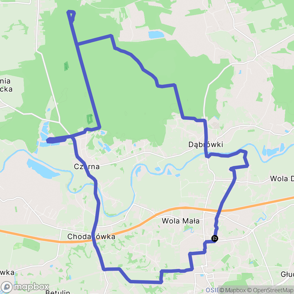 Łańcut: mapa trasy - Poland