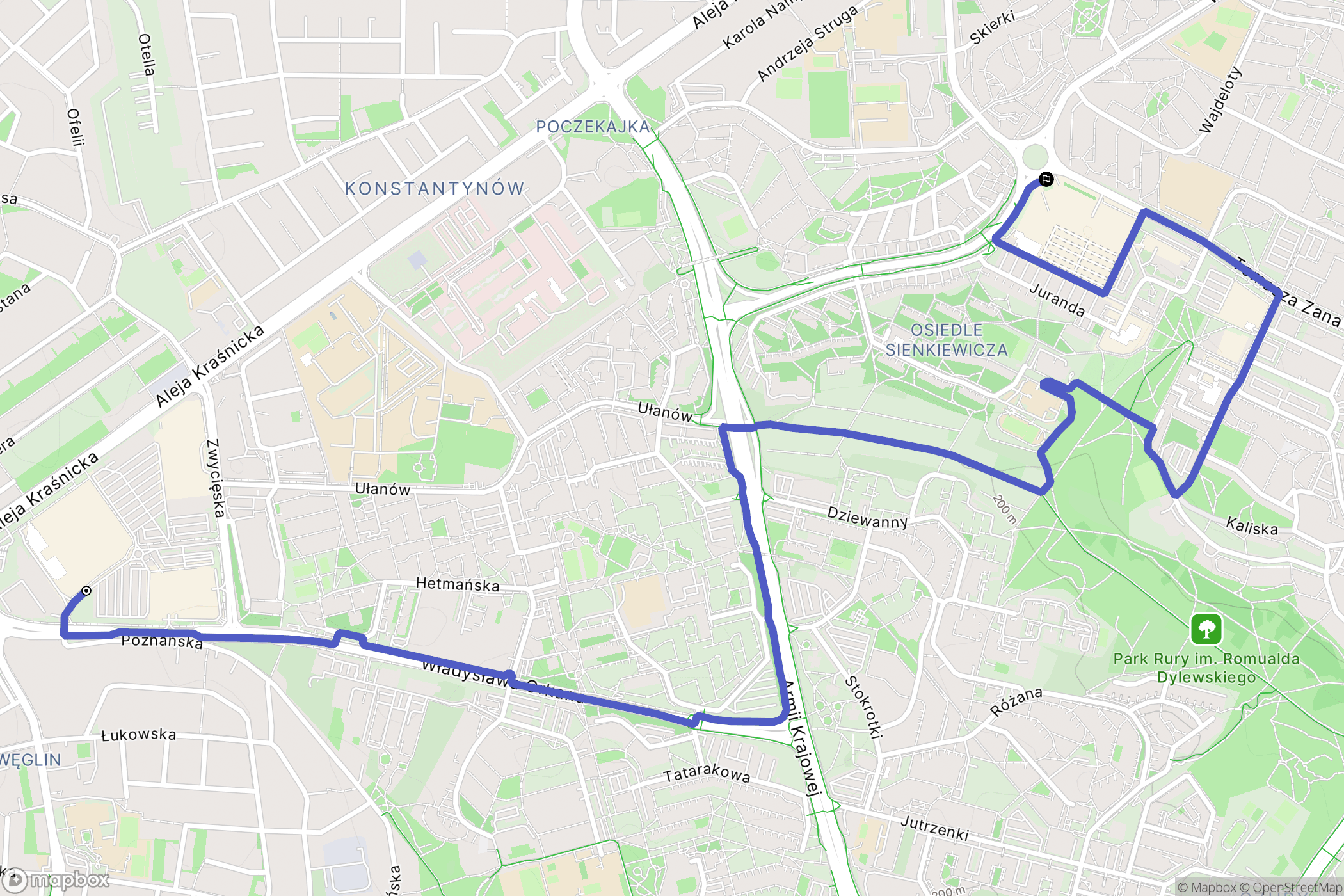 Lublin: mapa trasy - Poland