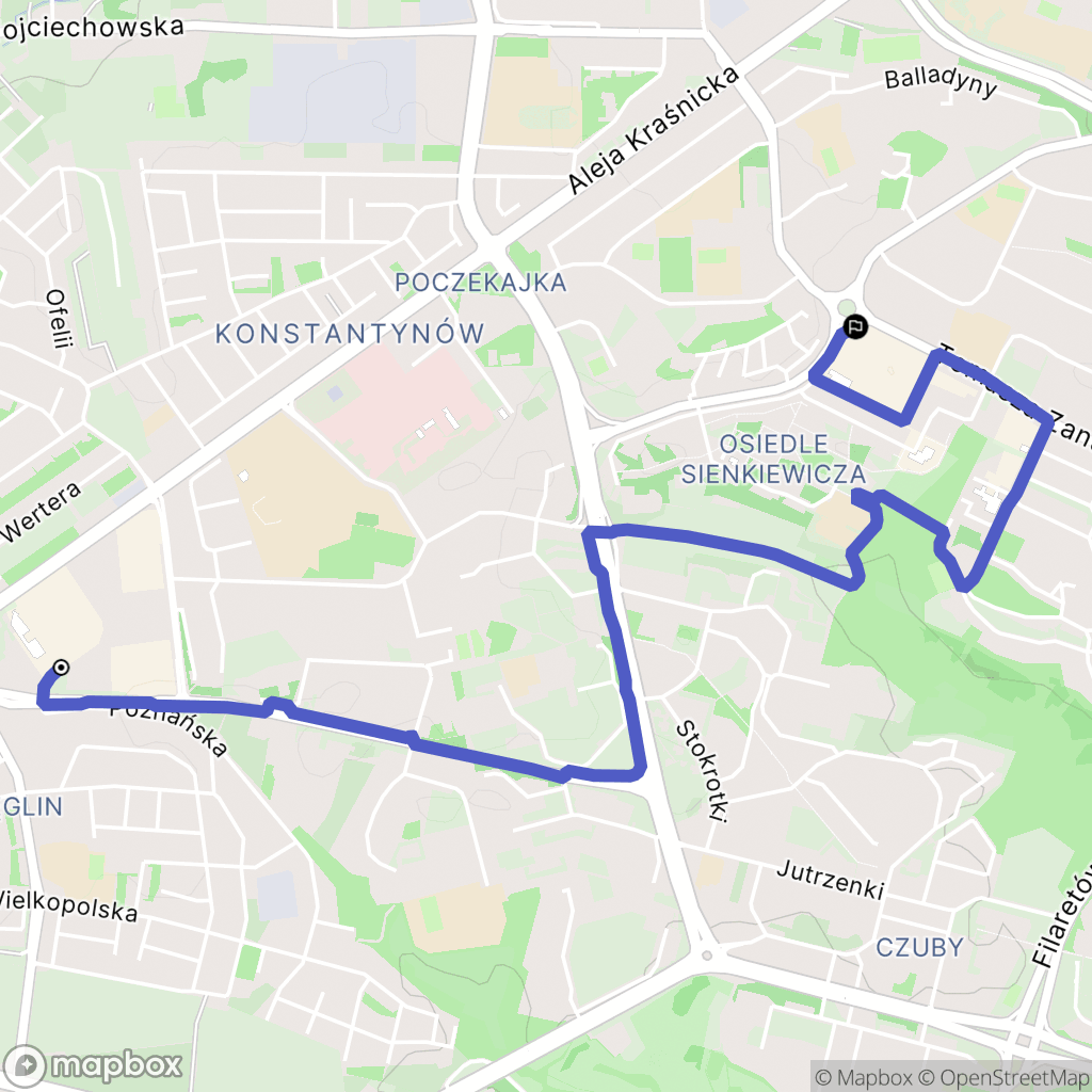 Lublin: mapa trasy - Poland