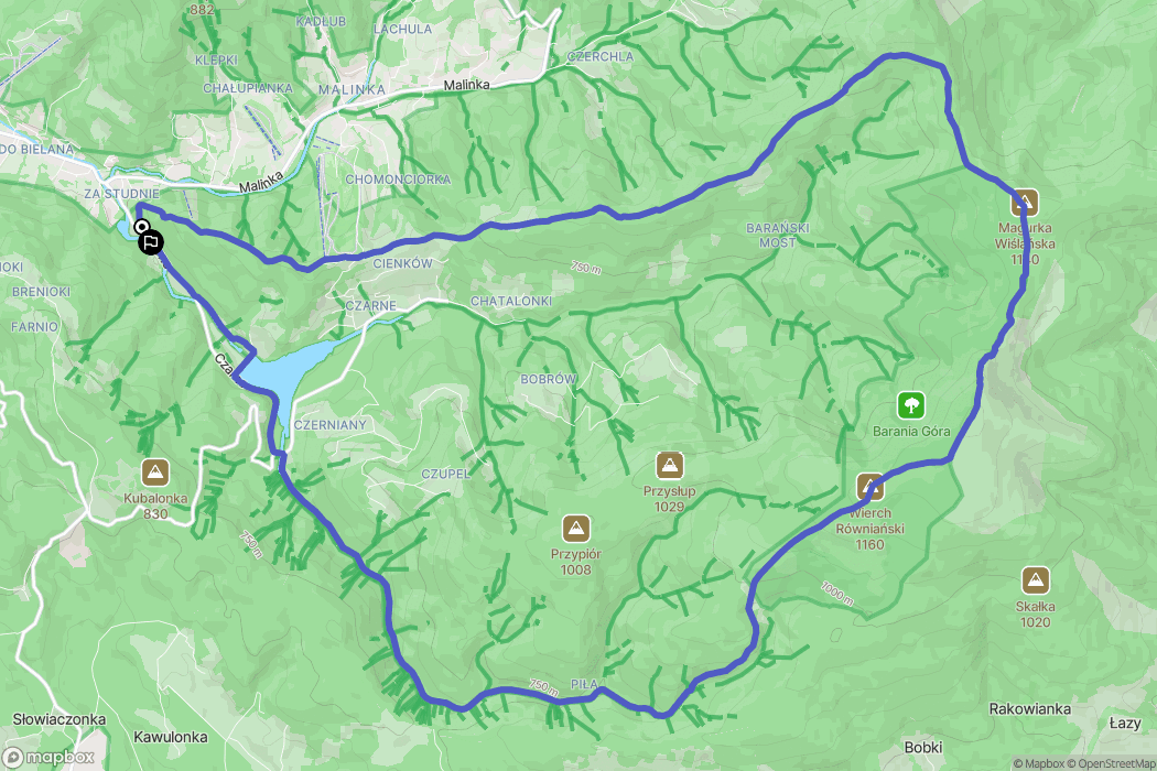 Wisła: mapa trasy - Poland