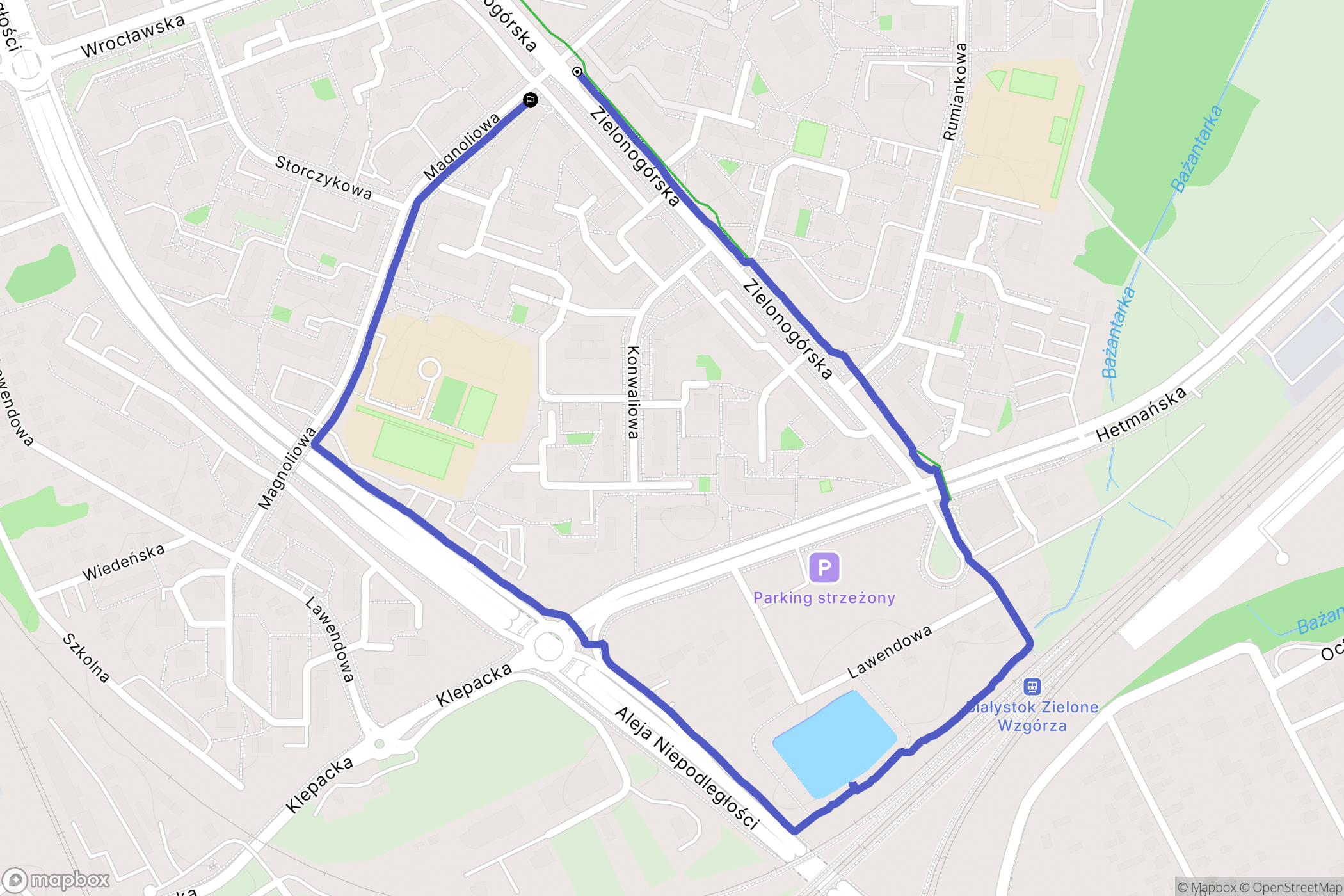 Białystok: mapa trasy - Poland