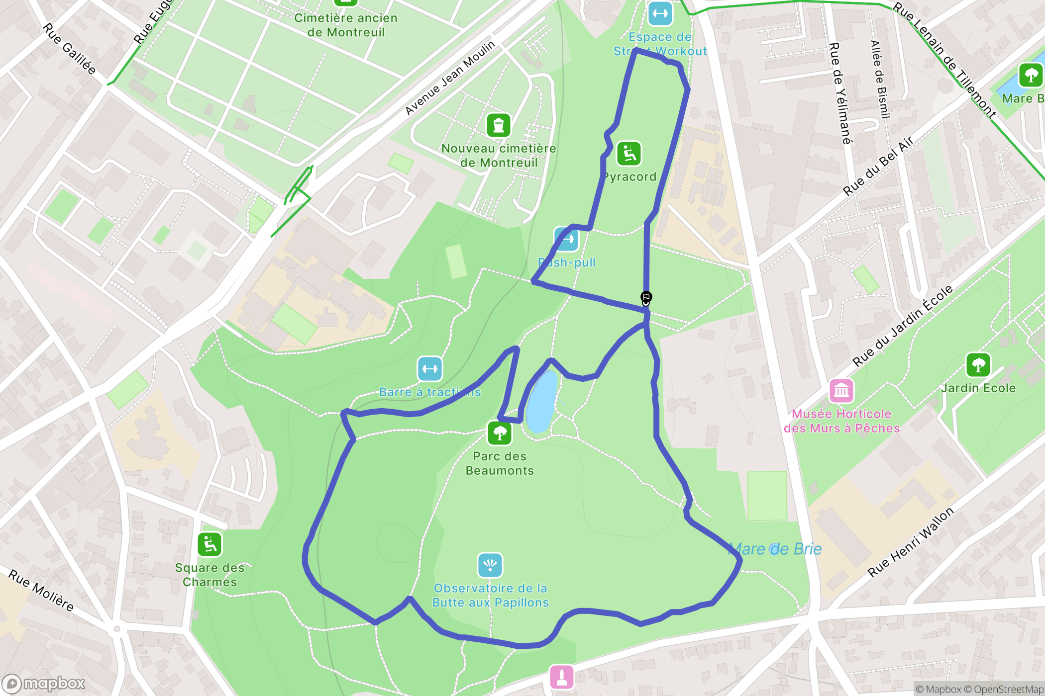 Montreuil : carte du parcours de randonnée - France