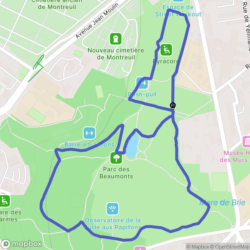 Montreuil : carte du parcours de randonnée - France