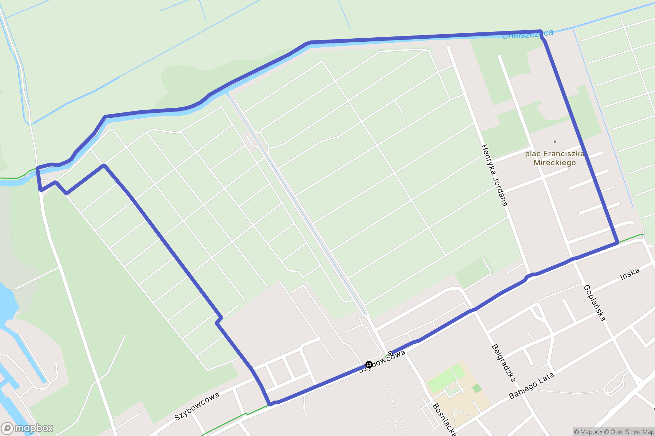 Szczecin: mapa trasy - Poland