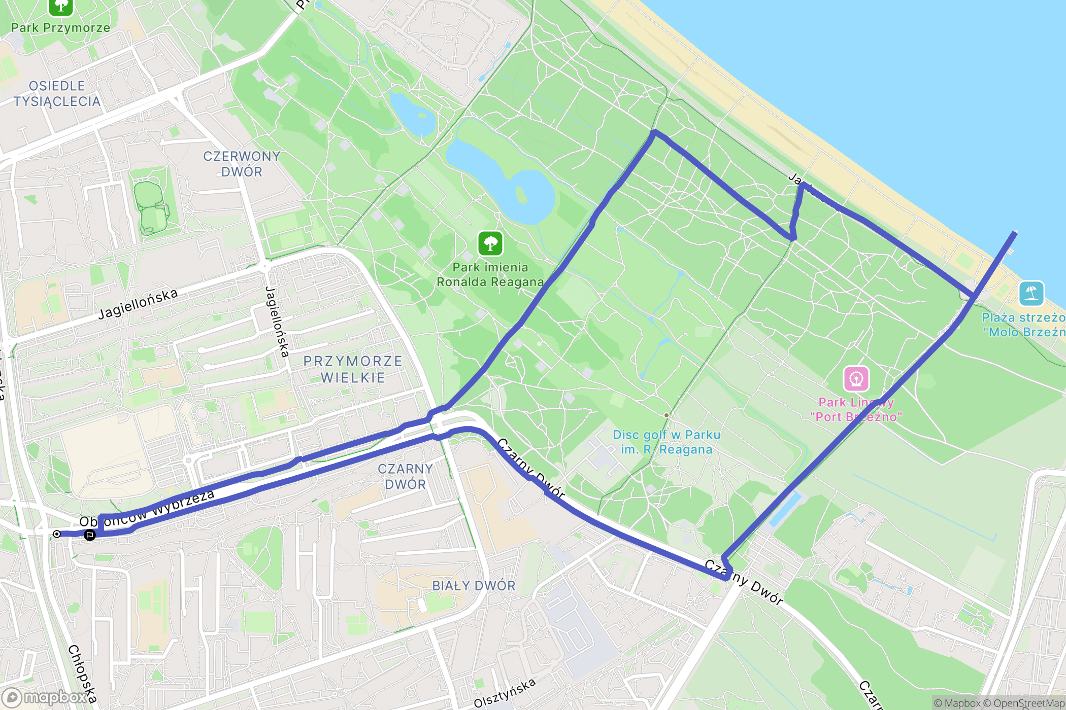 Gdańsk: mapa trasy - Poland