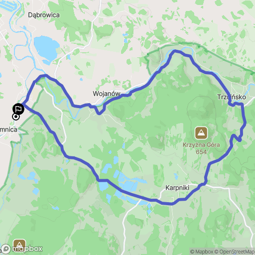 Łomnica: mapa trasy - Poland