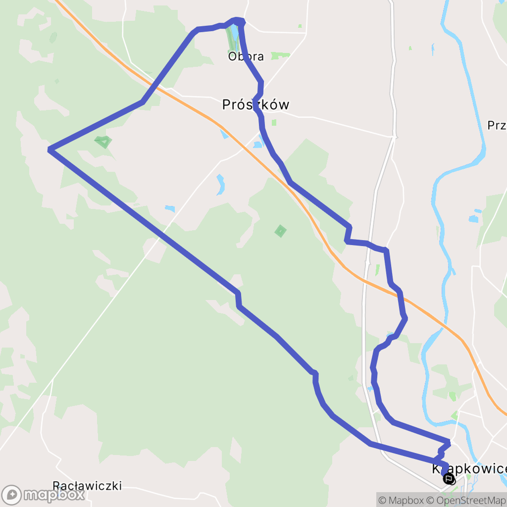 Krapkowice: mapa trasy - Poland