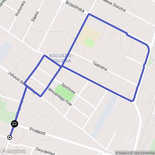 Koluszki: mapa trasy - Poland