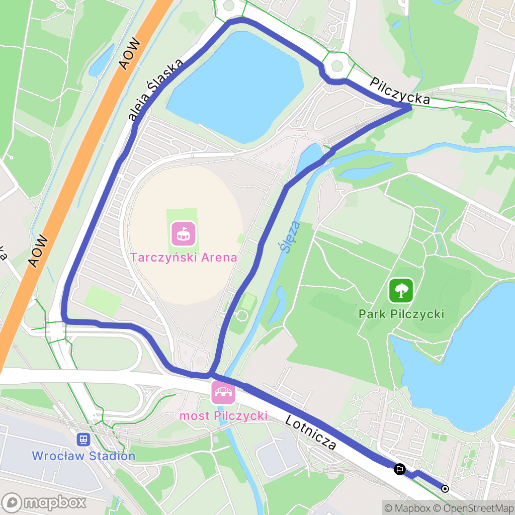 Wrocław: mapa trasy - Poland