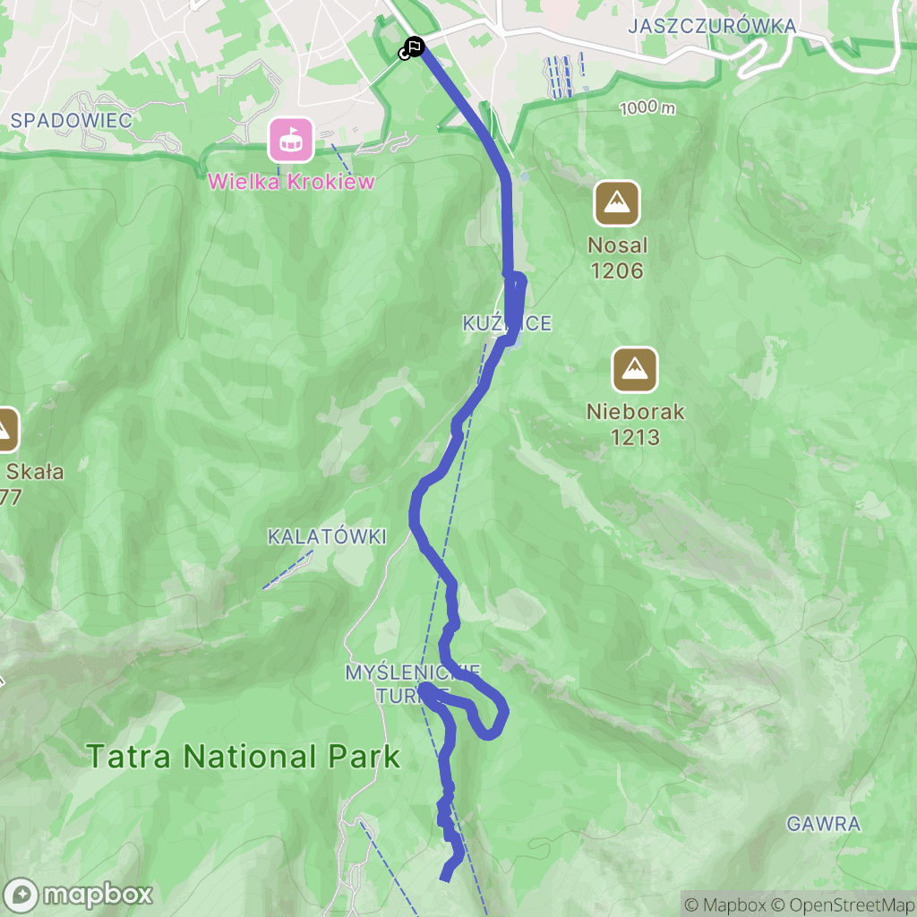 Zakopane: mapa trasy - Poland