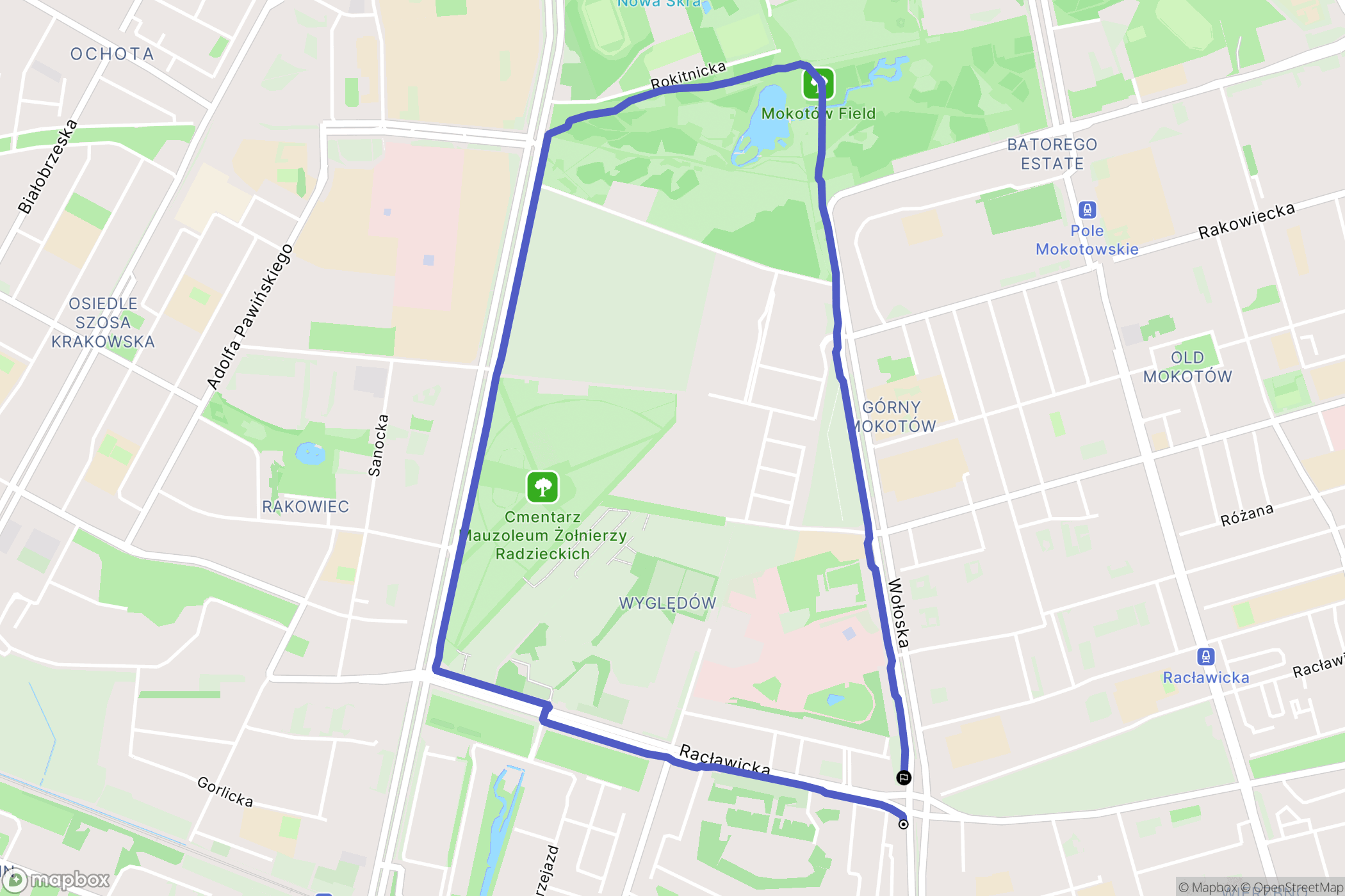 Warszawa: mapa trasy - Poland