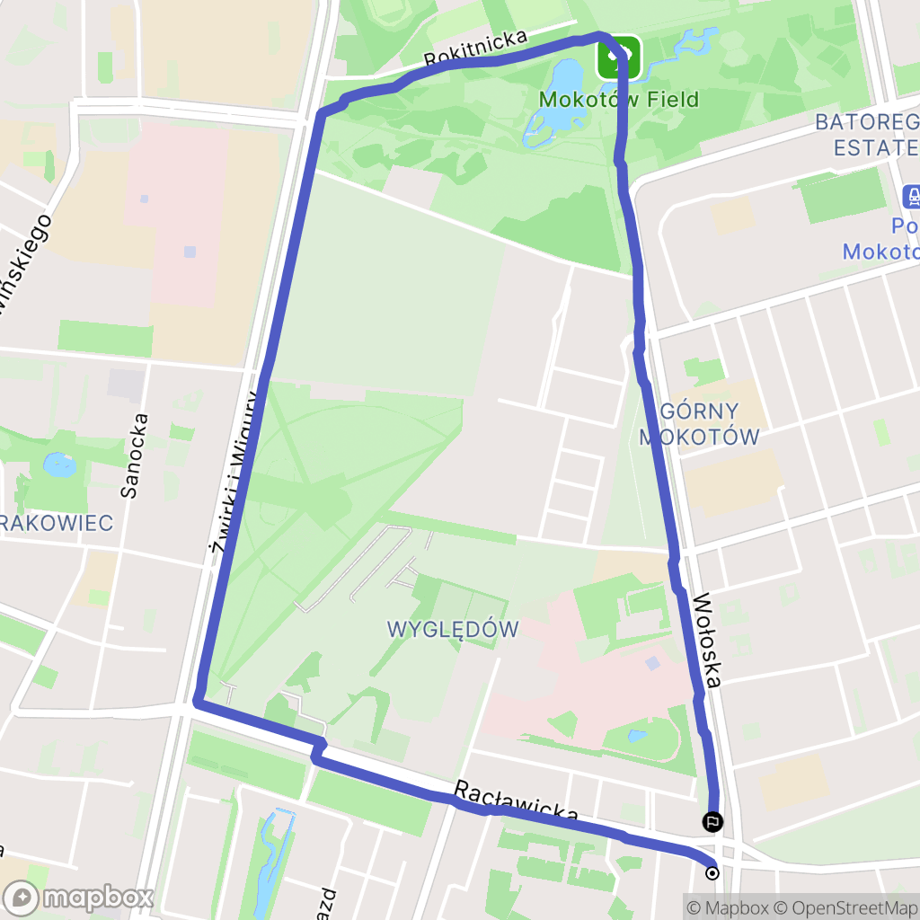 Warszawa: mapa trasy - Poland
