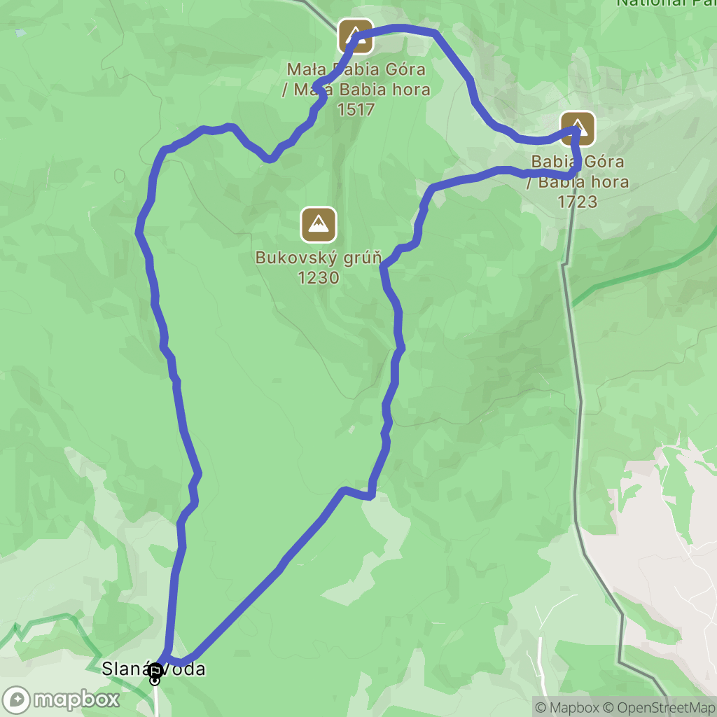 Oravská Polhora: mapa trasy - Slovakia