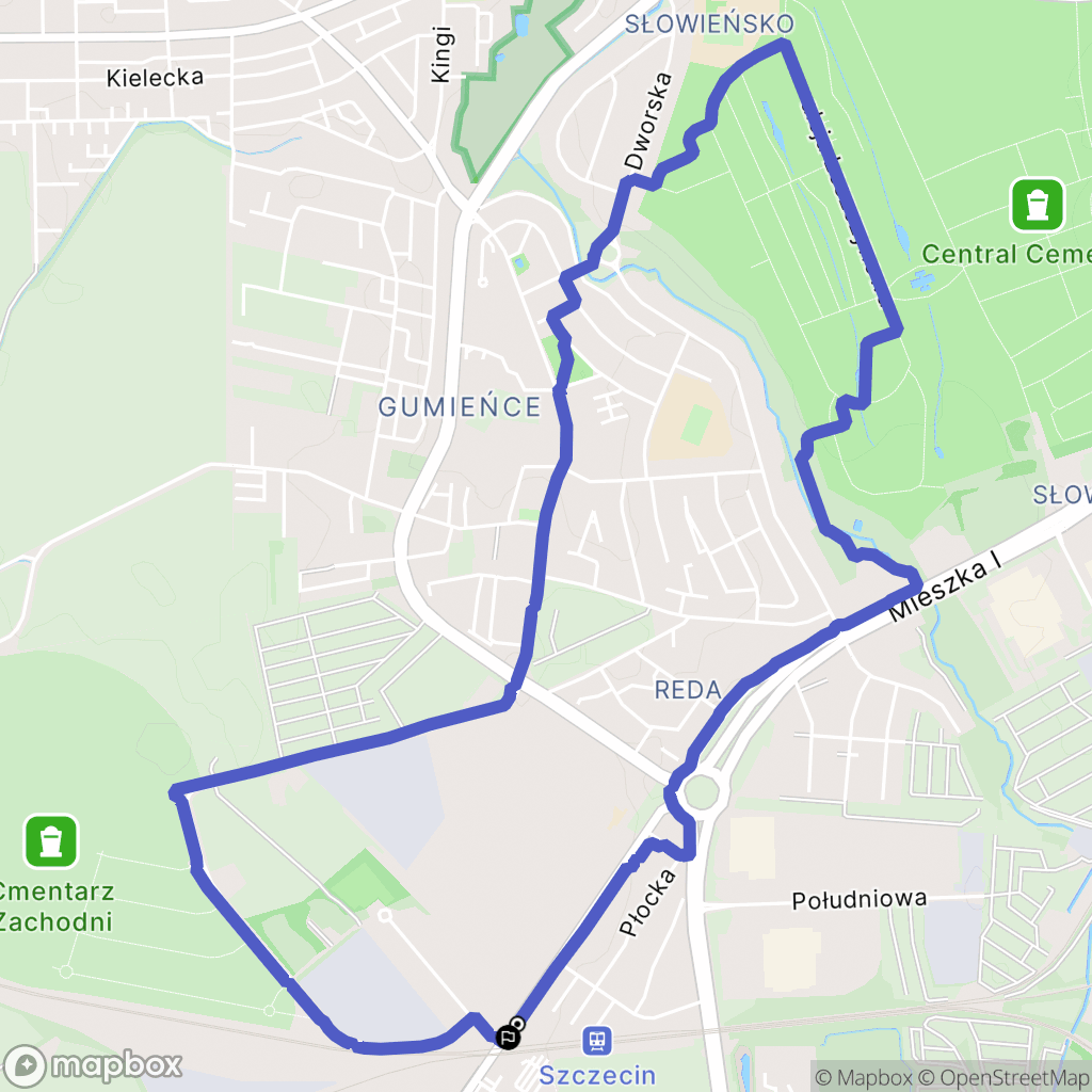 Szczecin: mapa trasy - Poland