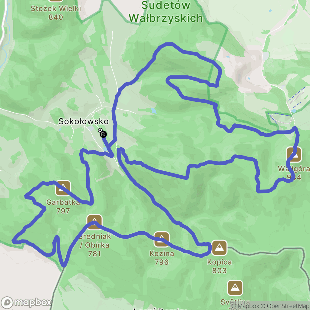 Sokołowsko: mapa trasy - Poland