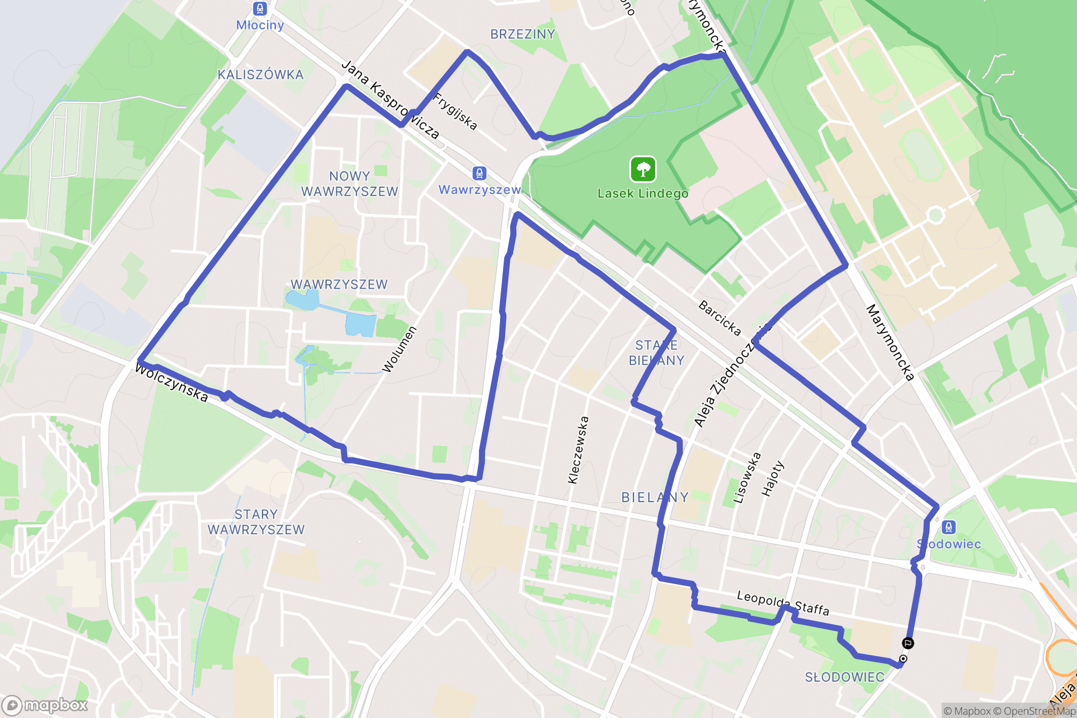 Warszawa: mapa trasy - Poland