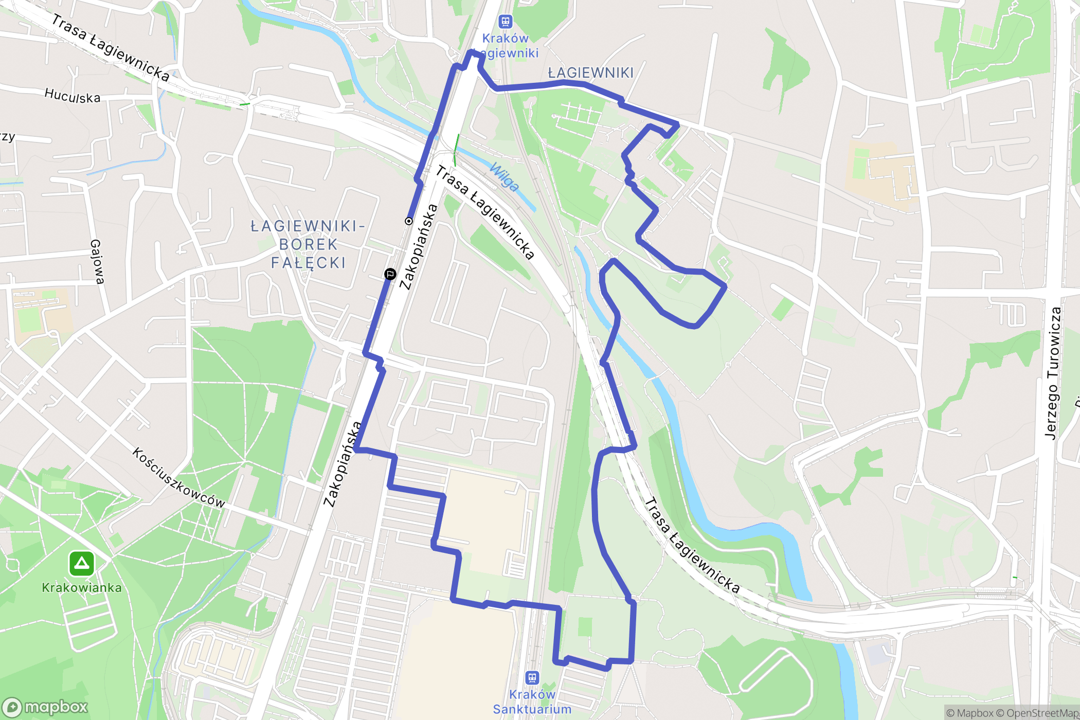 Kraków: mapa trasy - Poland