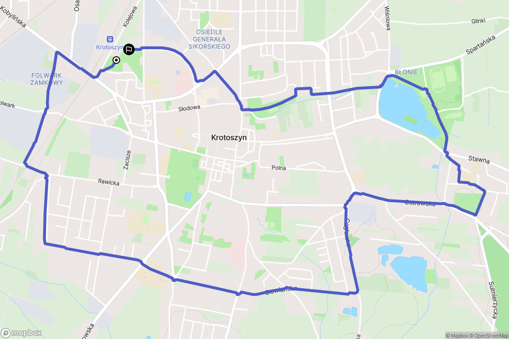 Krotoszyn: mapa trasy - Poland